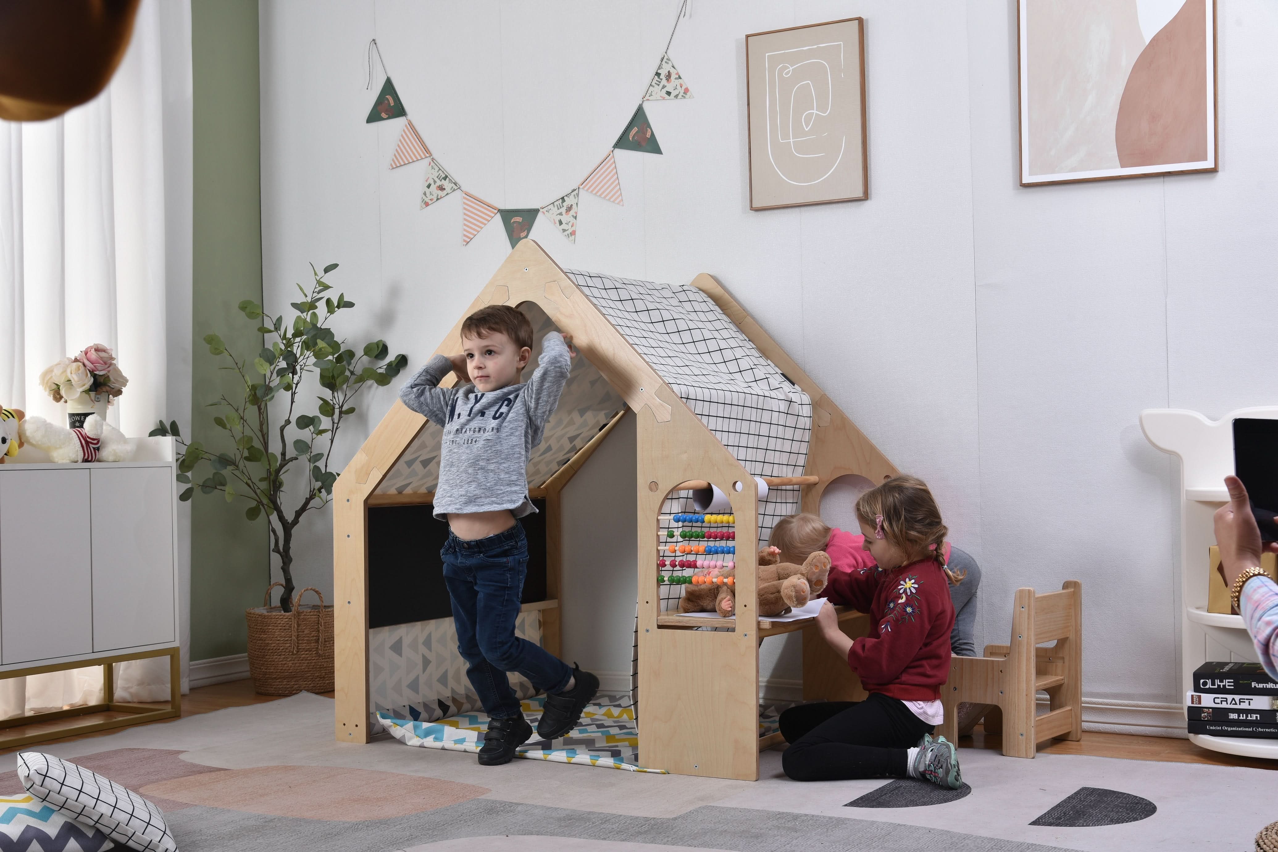 Wooden Playhouse Desk and Chair