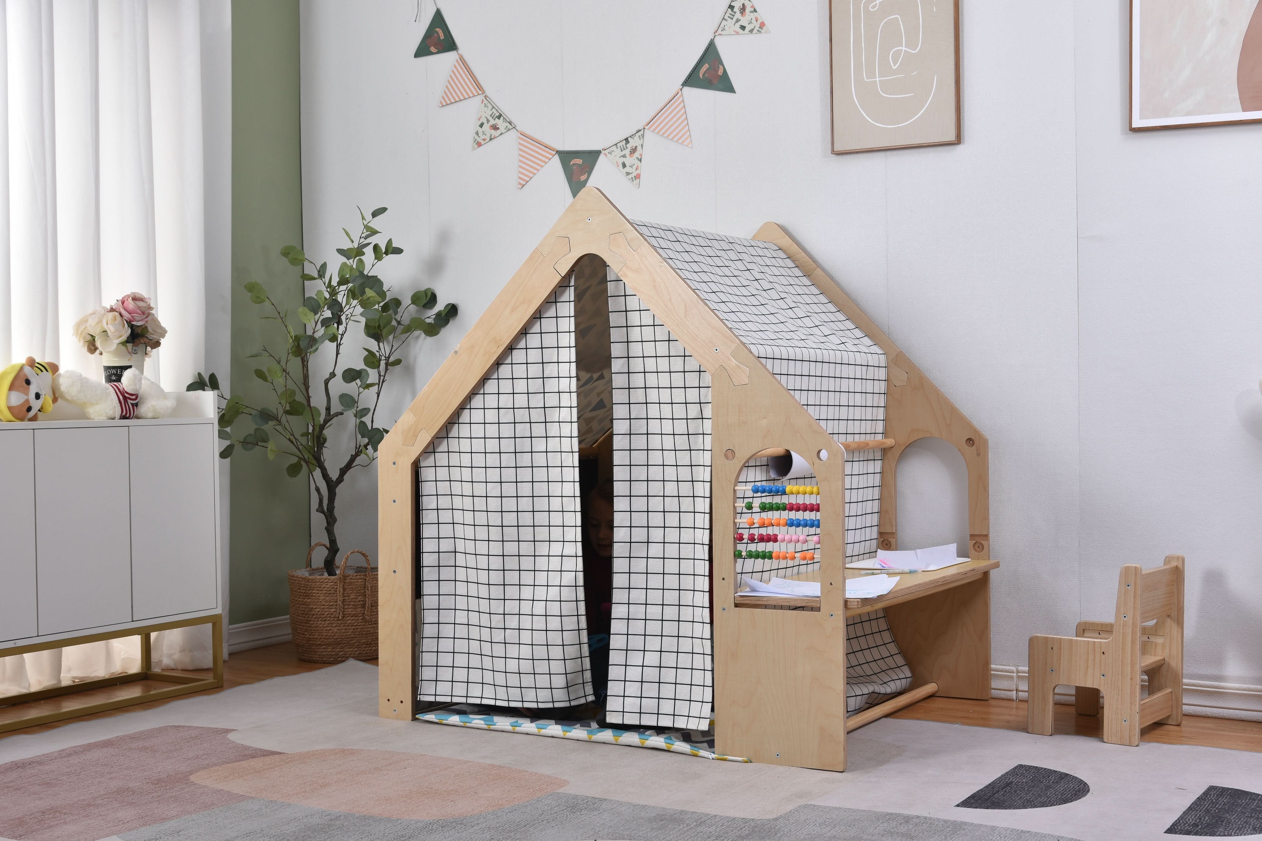 Wooden Playhouse Desk and Chair