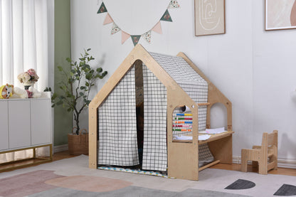 Wooden Playhouse Desk and Chair