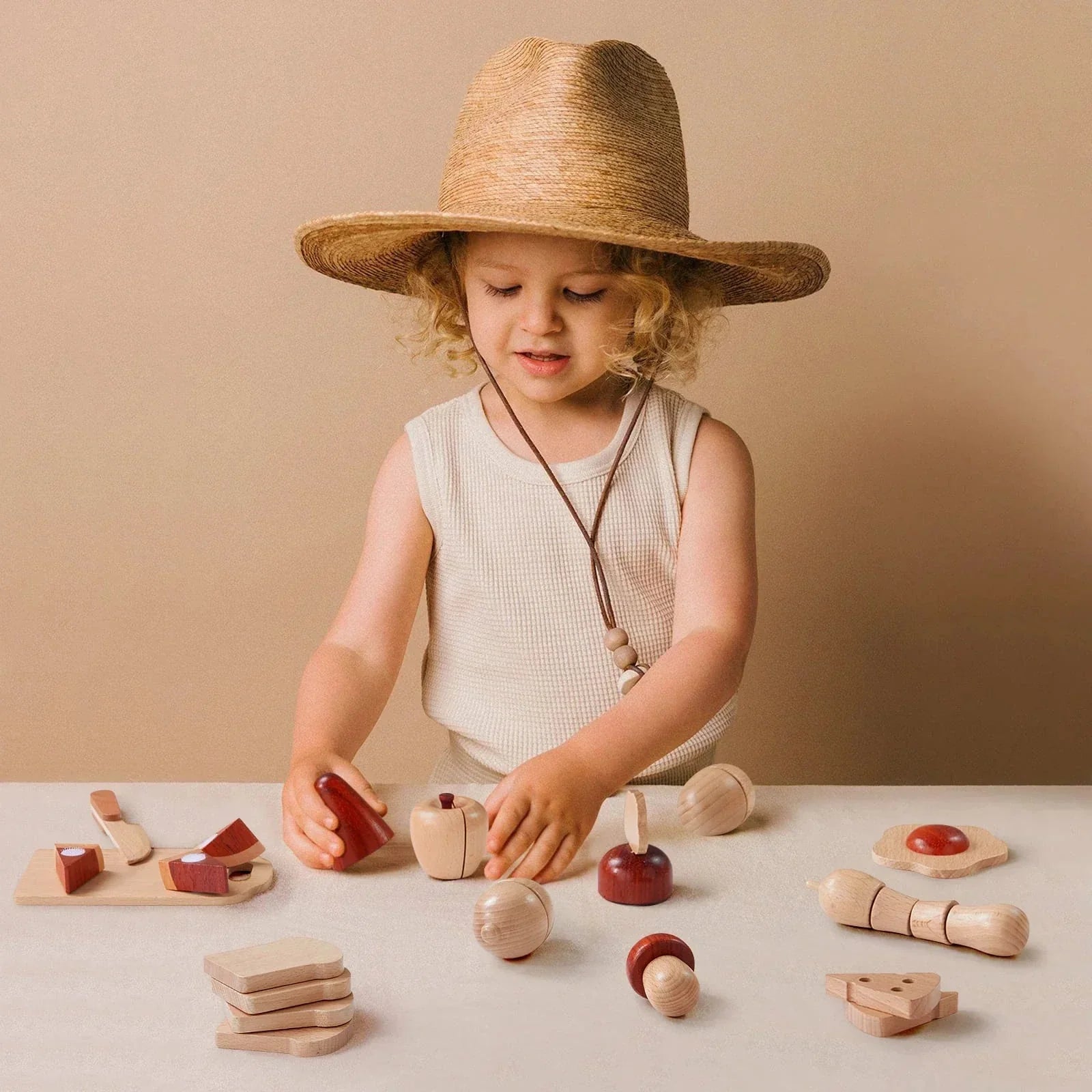 Tiny Land® Play Kitchen Accessories – Play Food for Play Kitchen: Wooden Cut and Play Food Toys