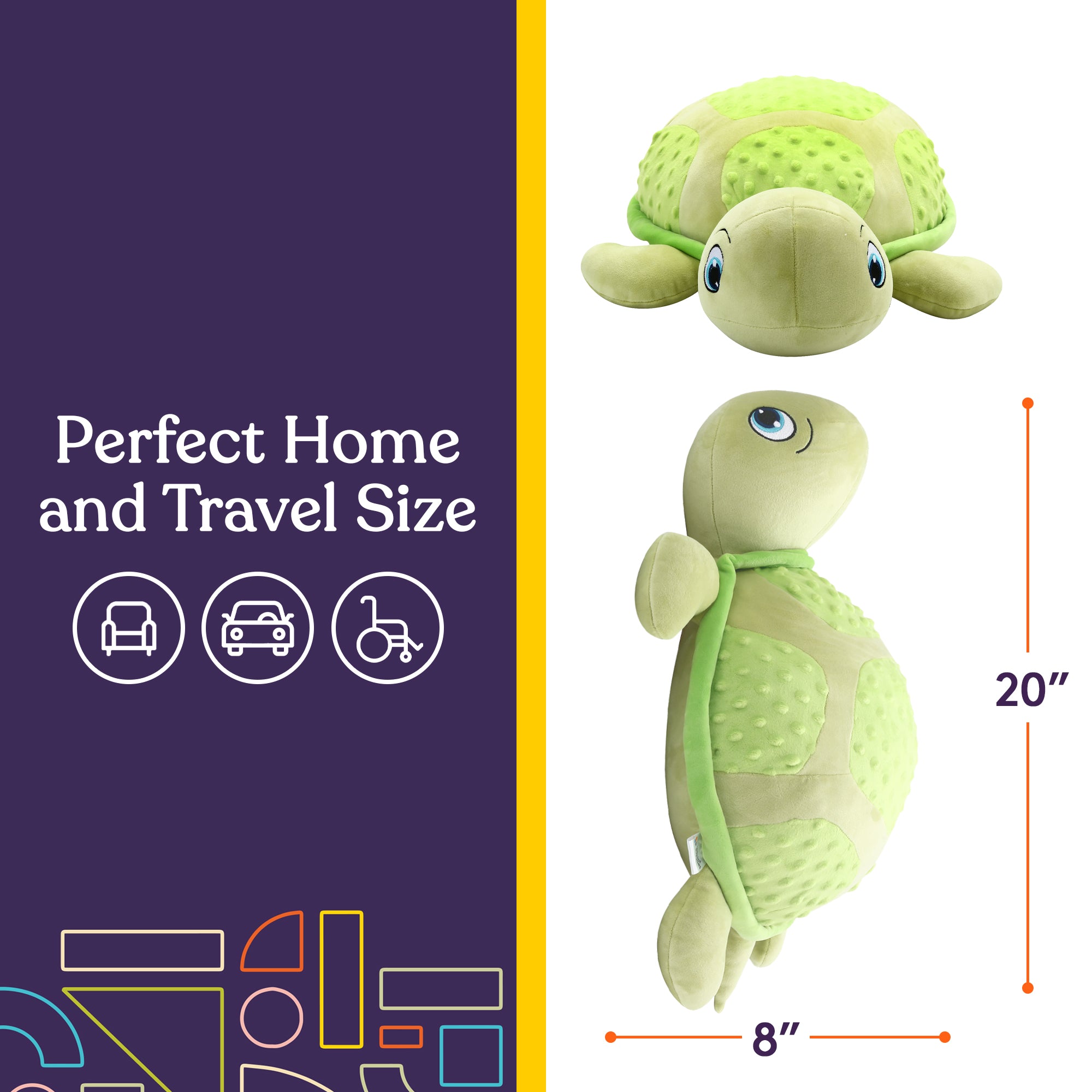 Sensory Vibrating Pillow-Turtle with Music and Voice Recording