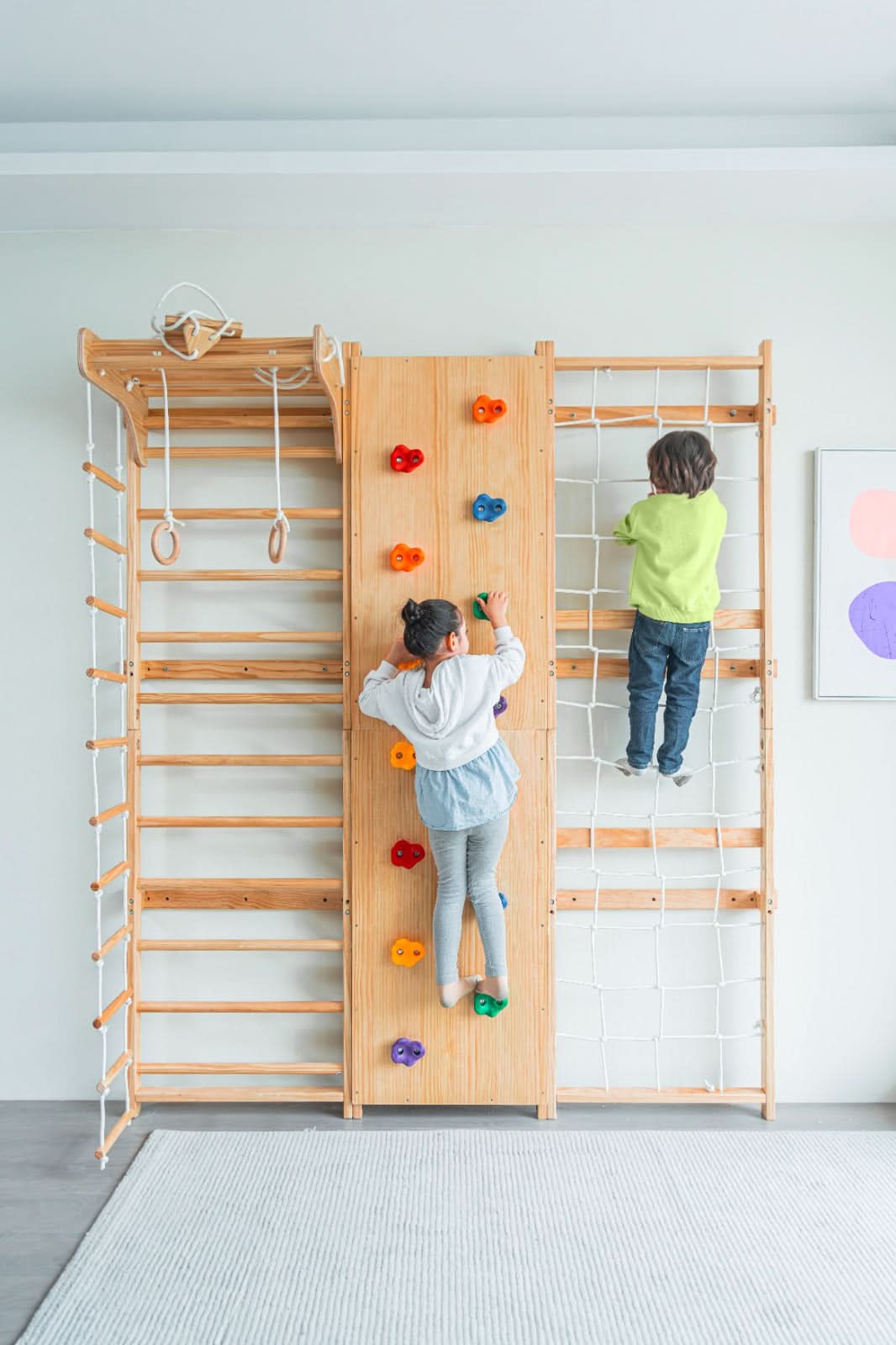 Walnut 9-in-1 Swedish Ladder Wall Gym
