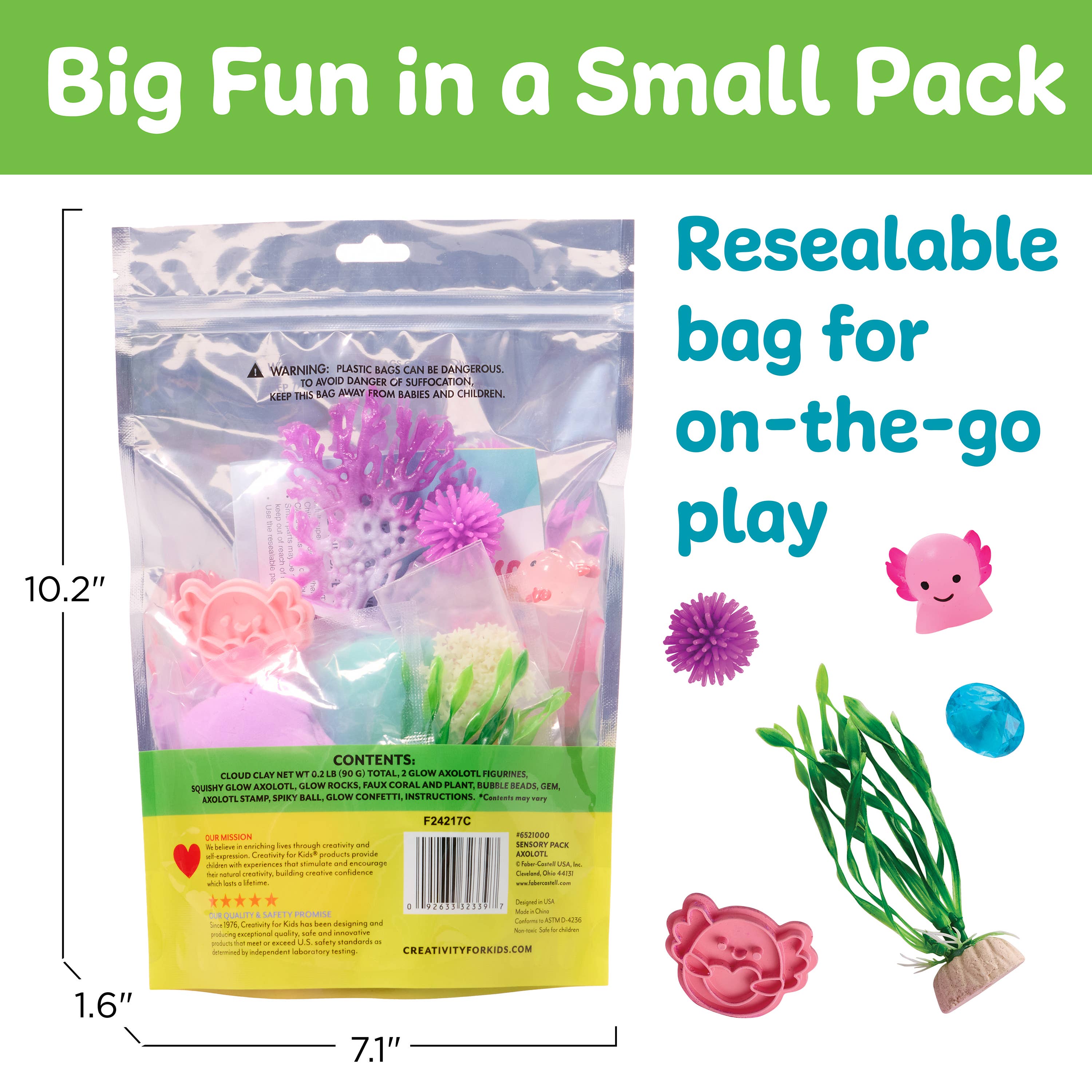 Sensory Pack Axolotl Play Kit for Kids