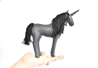 DIY Felt Sewing Craft Kit - Dark Unicorn