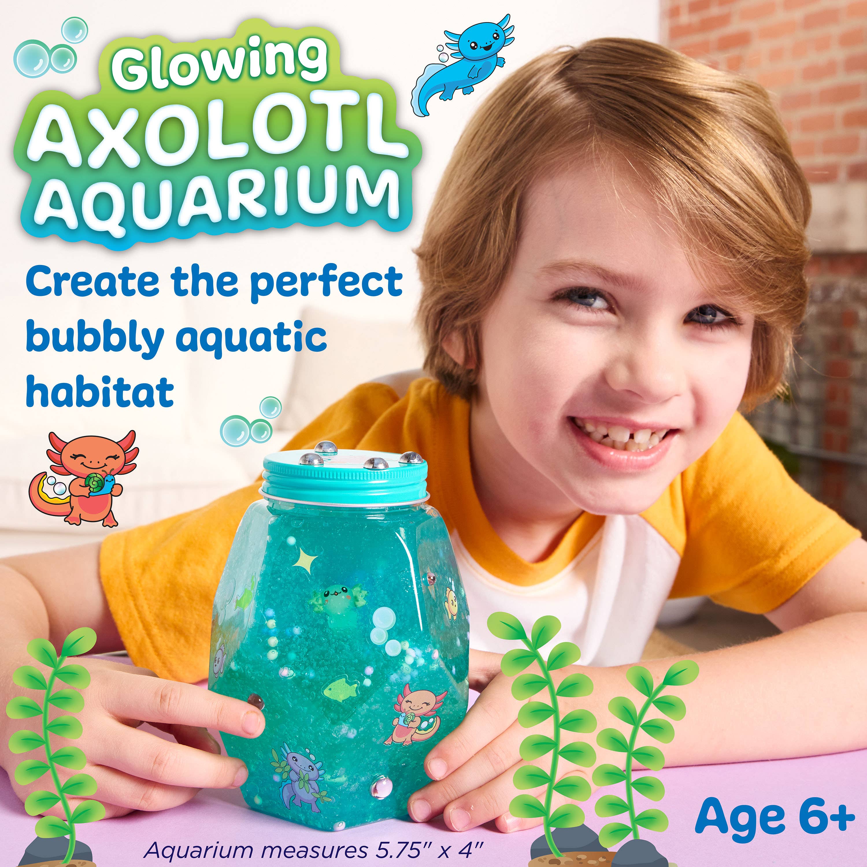 Make an Axolotl Glowing Aquarium Craft for Kids