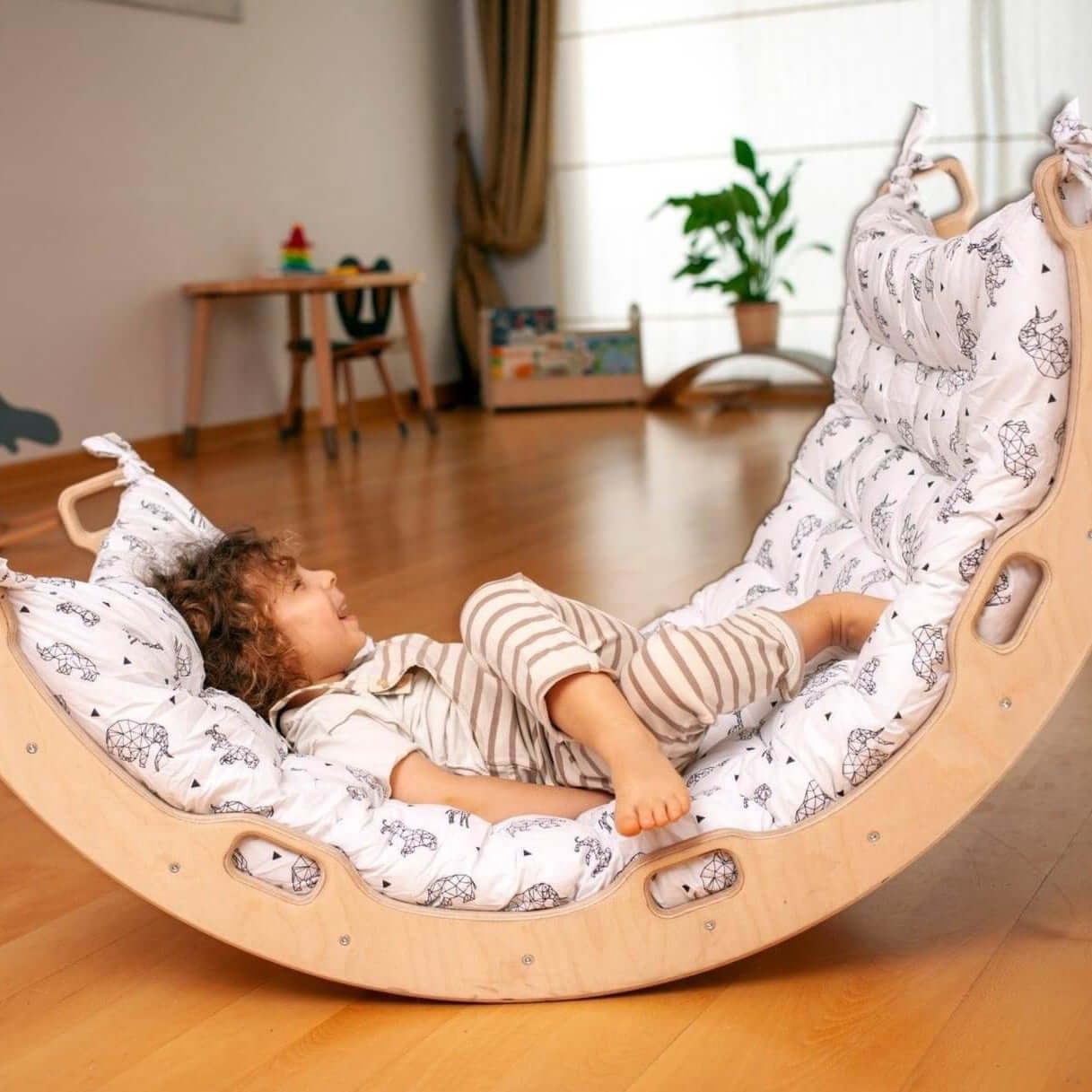 Pikler Arch with Origami Pillow | Montessori Play Set Curriculum