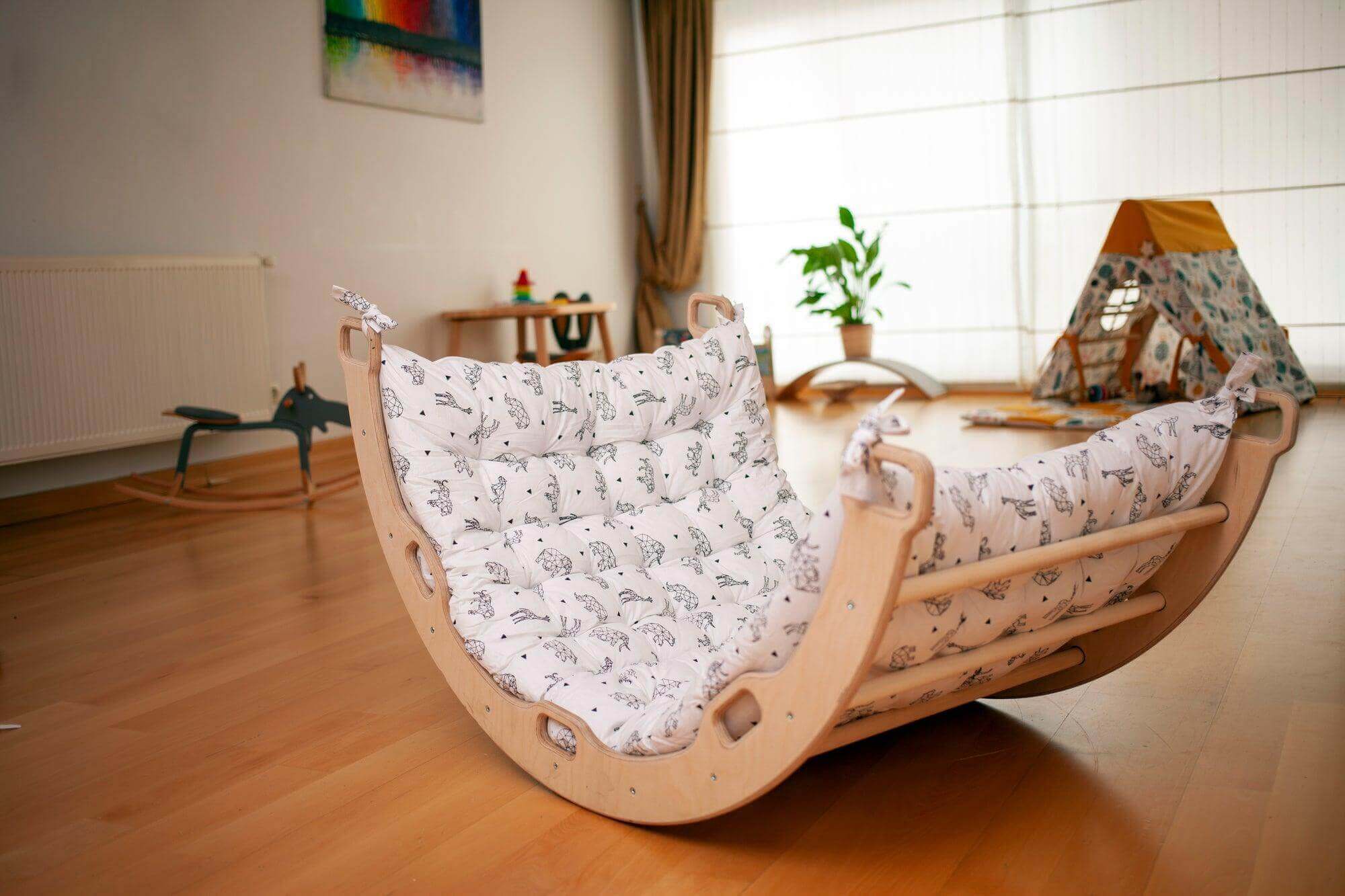 Pikler Arch with Origami Pillow | Montessori Play Set Curriculum