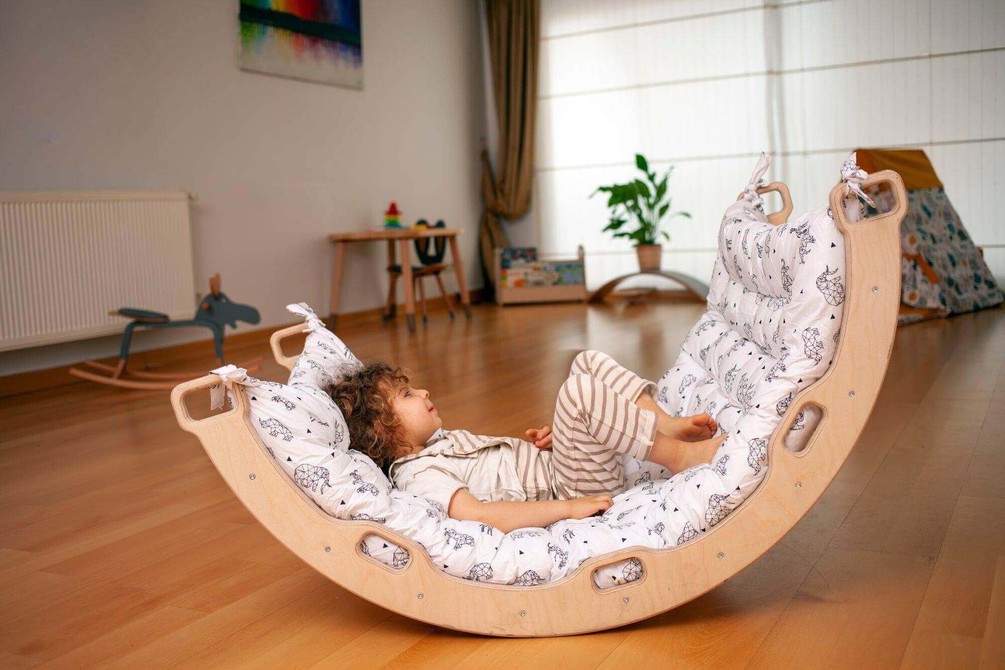 Pikler Arch with Origami Pillow | Montessori Play Set Curriculum