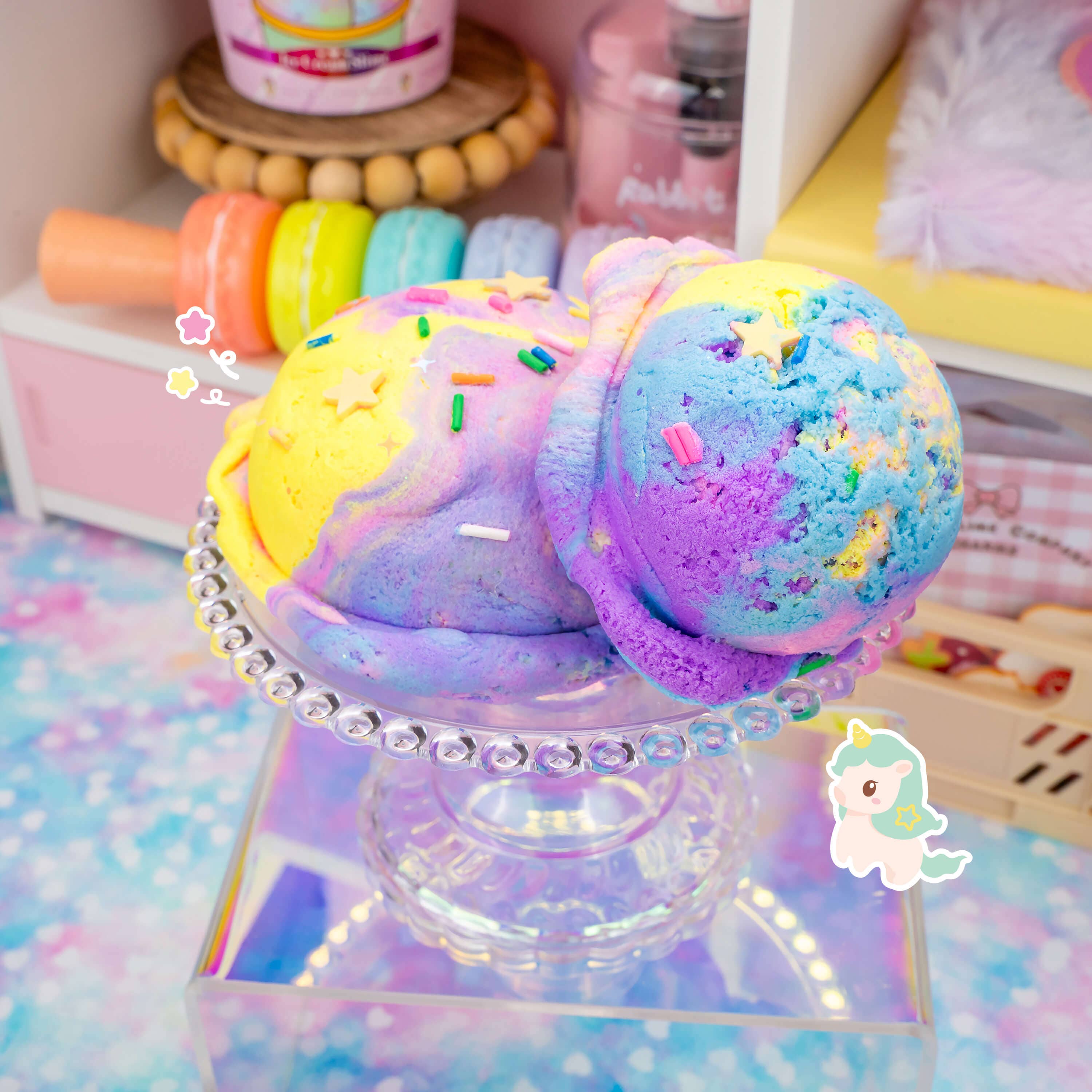 Unicorn Scented Ice Cream Pint Slime + Charms!