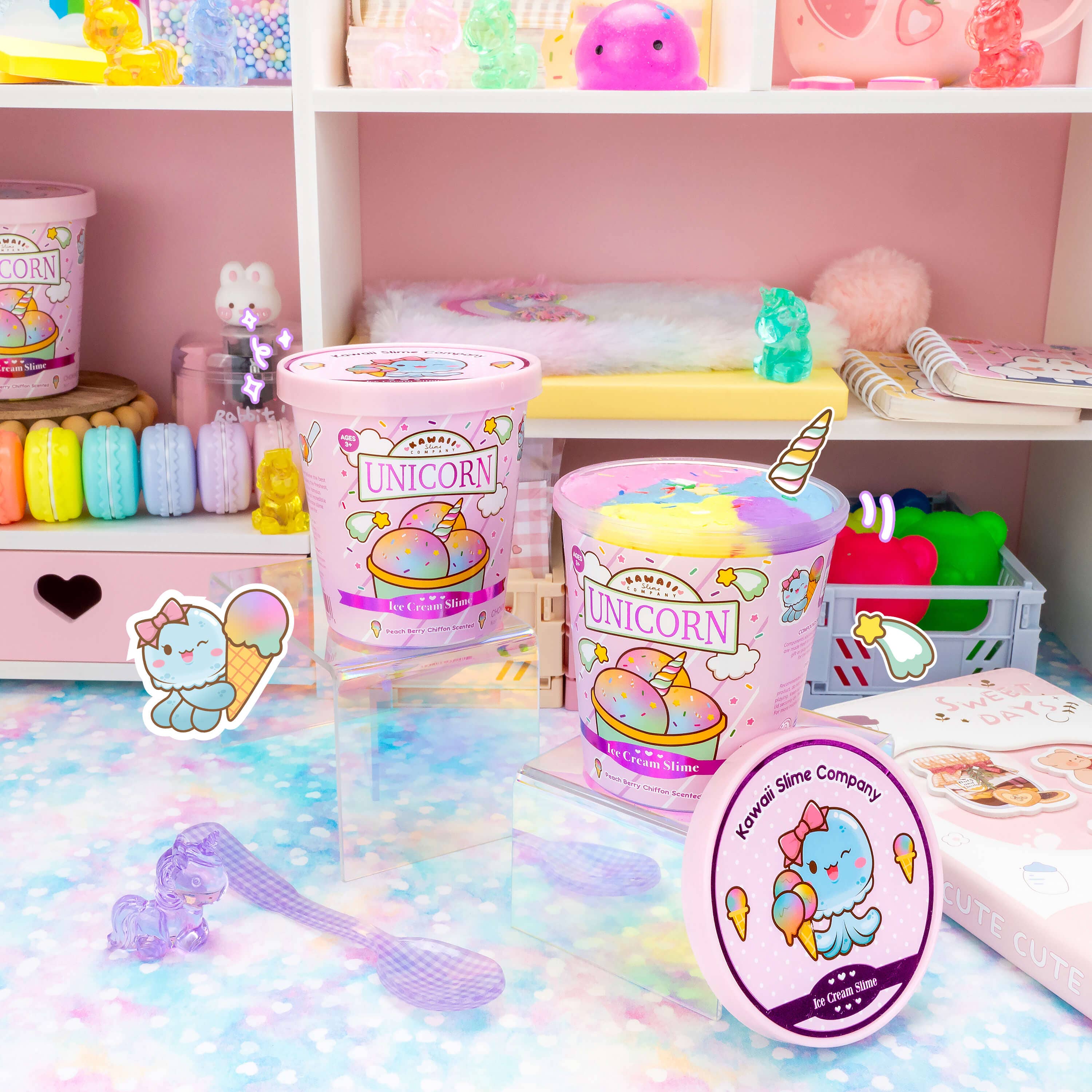 Unicorn Scented Ice Cream Pint Slime + Charms!