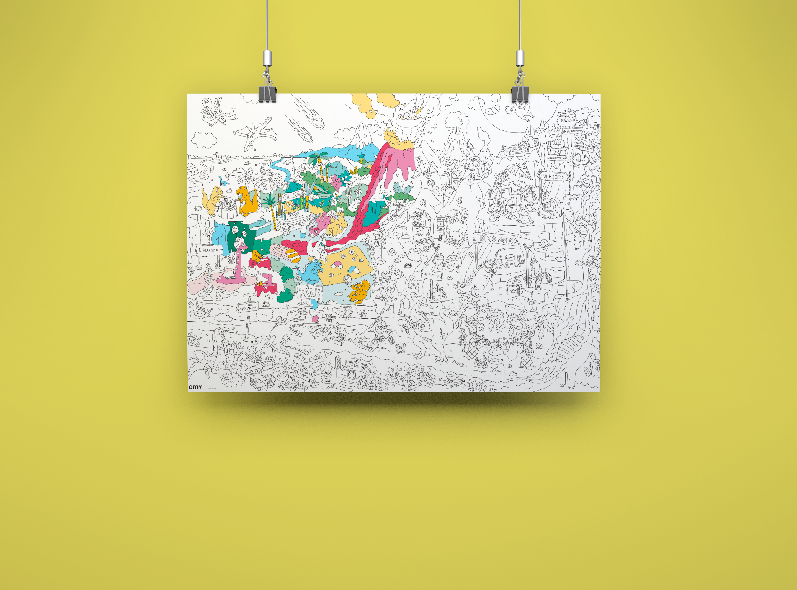 Giant Prehistoric Coloring Poster