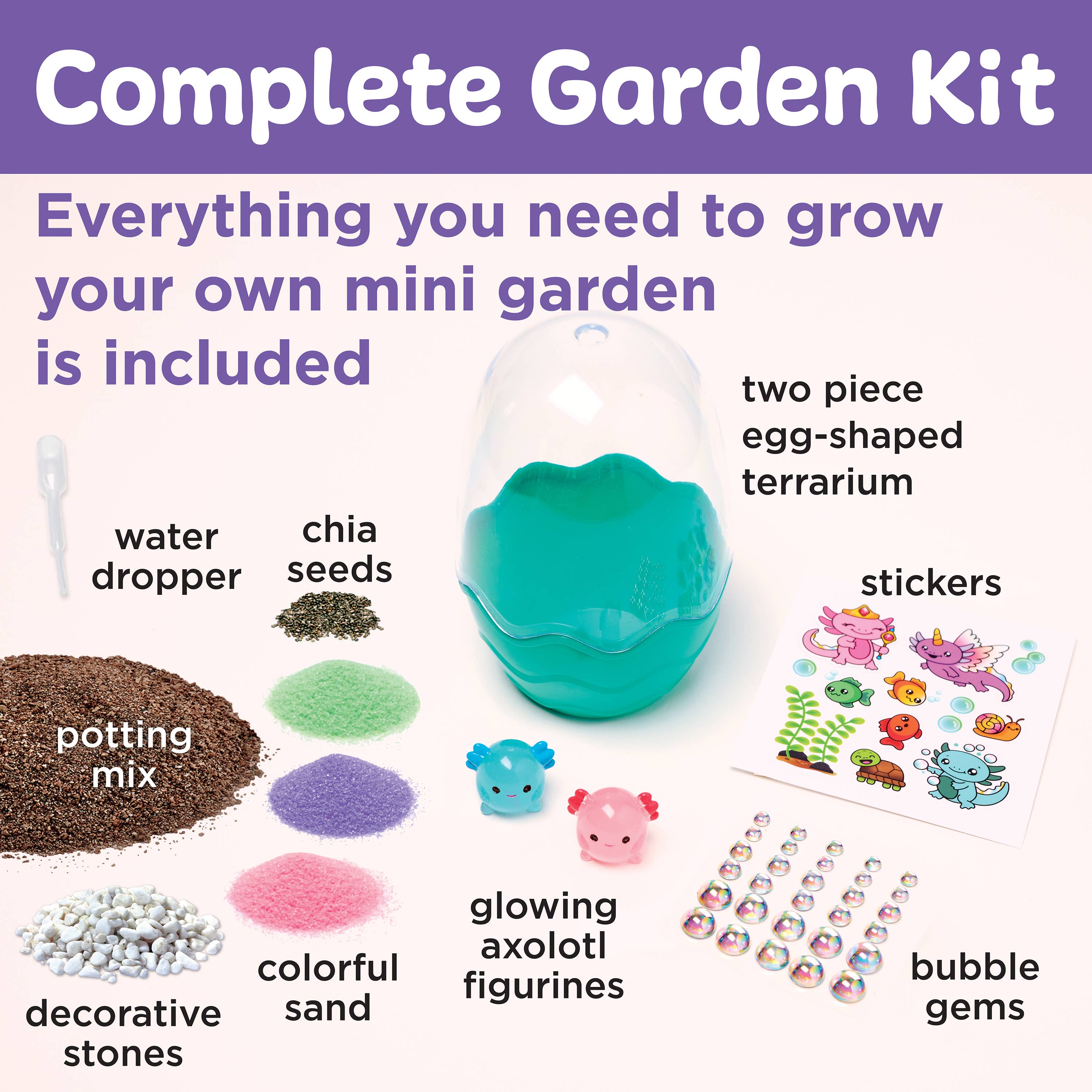 Grow a Mini Garden - Axolotl - DIY Craft Kit for Kids